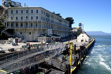 the dockside on Alcatraz Island 
