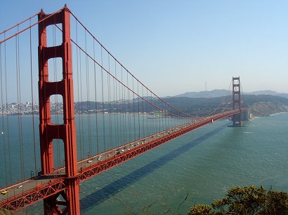 the famous San Francisco Golden Gate Bridge