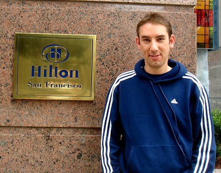 Paul outside the hotel in San Francisco