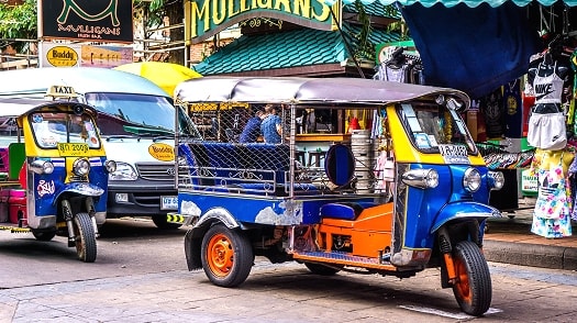 Tuk Tuk vehicles in Bangkok