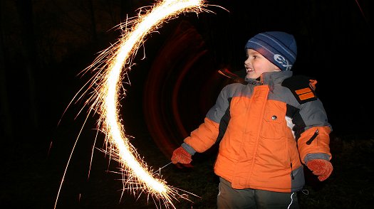 children and sparklers need to be supervised
