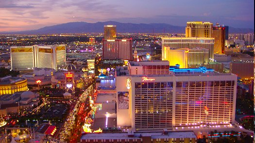 The Las Vegas strip at night