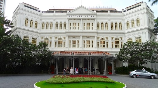 The iconic colonial Raffles Hotel in Singapore