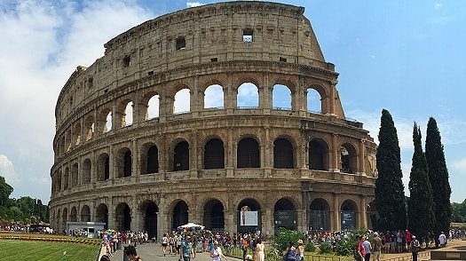 The impressive Colosseum in Rome