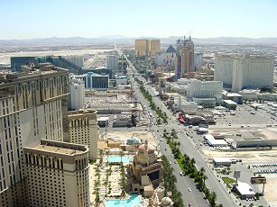 View from Paris hotel showing the Las Vegas Strip