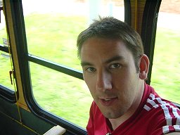 Paul Denton on the local trolly bus