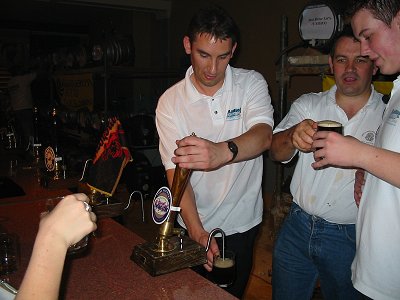 Paul Denton pulling the pints at the beer festival