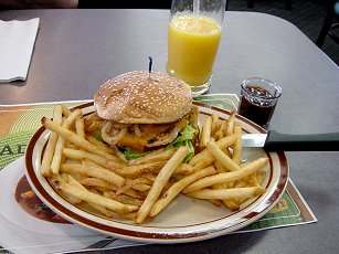 Turkey Burger snack at Denny's Restaurant