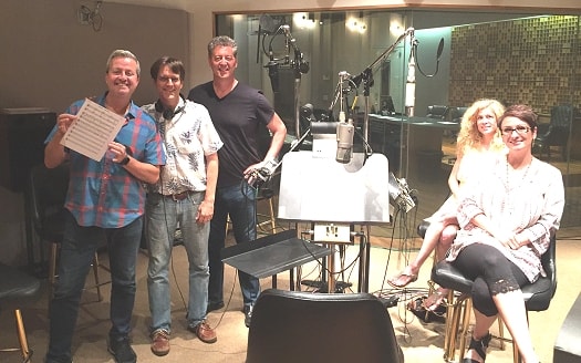 The TM Studios jingle singers in the studio